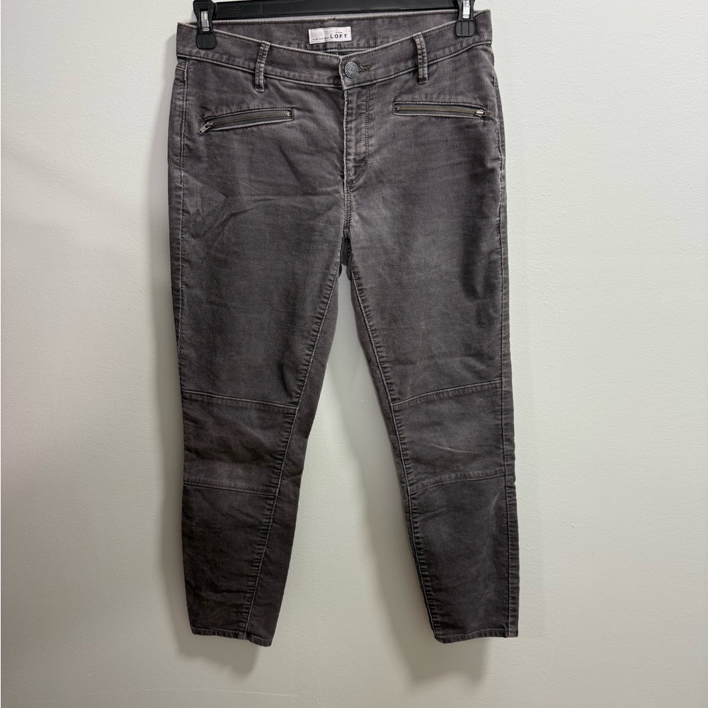 LOFT Ann Taylor Modern Skinny Ankle Corduroy Pants Gray Size 8 29